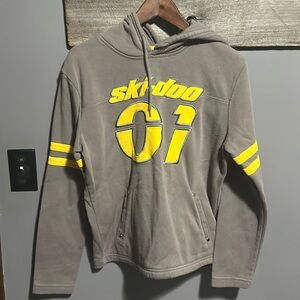 SKI-DOO vintage Y2K Hoodie grey and yellow